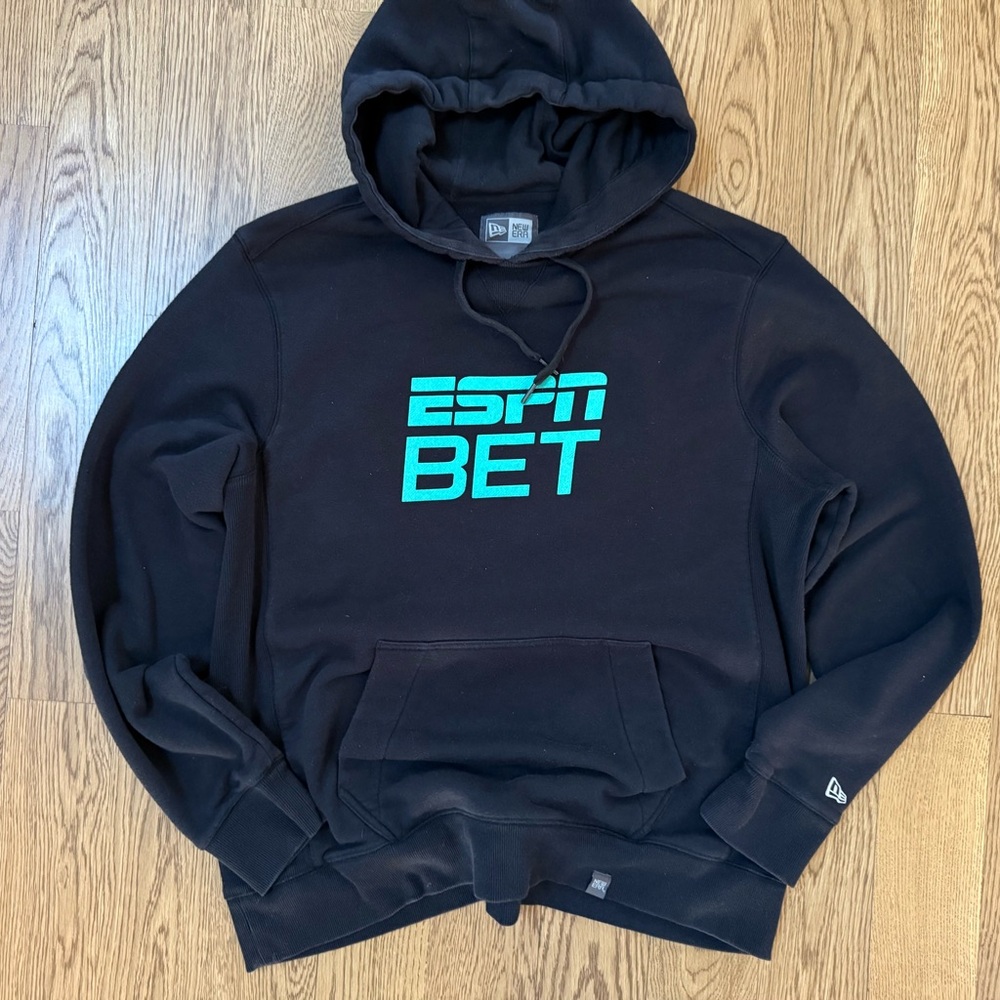 ESPN BET NBA Black Hoodie with Teal Logo